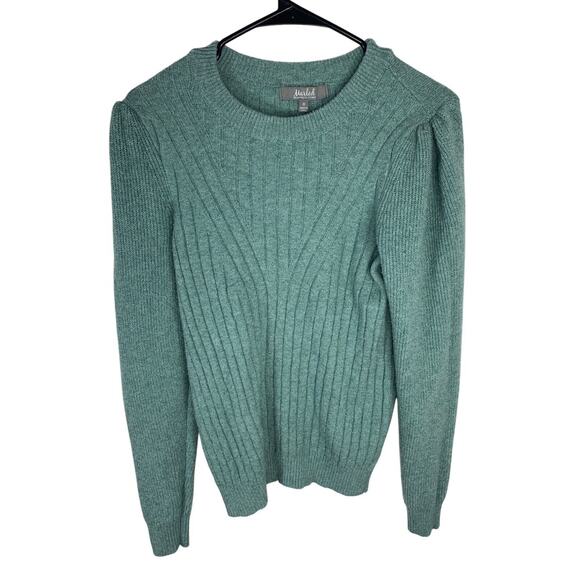 Marled Womens Ribbed Knit Sweater Size M Mint Green Pullover - Picture 1 of 5